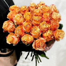 25 оранжевых роз (50 см)